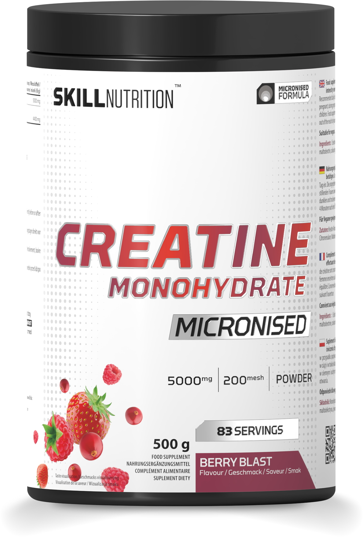 Micronised Creatine Monohydrate Flavoured, Berry Blast - 500g