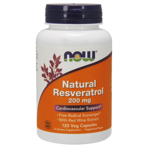 Natural Resveratrol with Red Wine Extract, 200mg - 120 vcaps