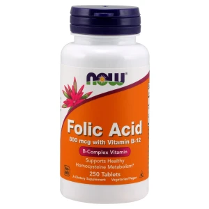 Folic Acid with Vitamin B12, 800mcg - 250 tabs