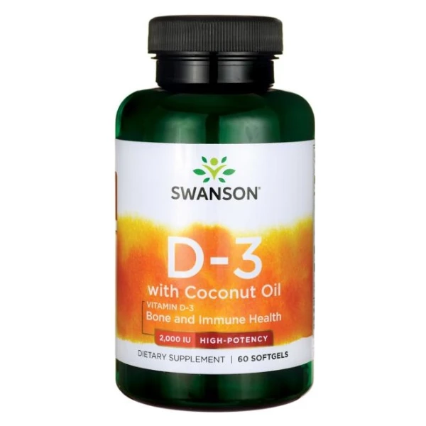 Vitamin D-3 with Coconut Oil, 2000 IU - 60 softgels