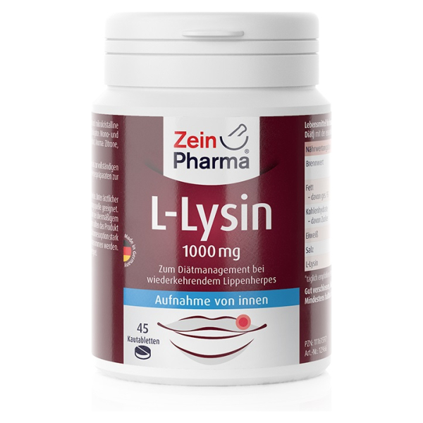 L-Lysine, 1000mg - 45 chewable tablets