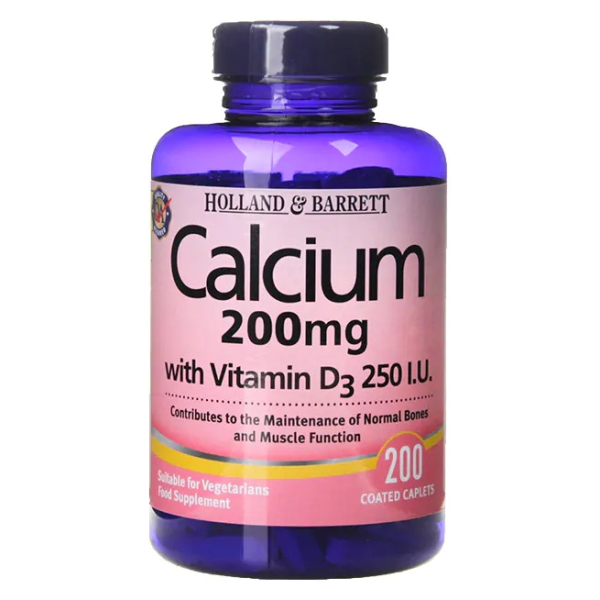 Calcium with Vitamin D3, 200mg - 200 tablets