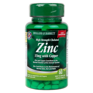 High Strength Chelated Zinc 15mg with Copper - 60 tablets