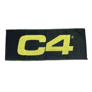 C4 Gym Towel, Black & Yellow - 100 x 40cm