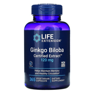 Ginkgo Biloba, Certified Extract, 120mg - 365 vcaps