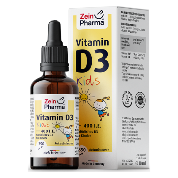 Vitamin D3 Drops For Kids, 400IU - 10 ml.