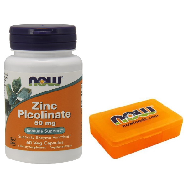 Pill Case, Small & Zinc Picolinate, 50mg - 60 vcaps