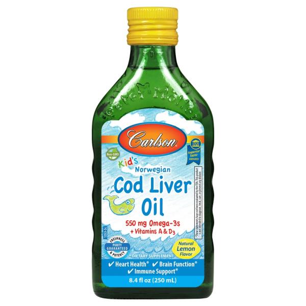 Kid's Cod Liver Oil, 550mg Natural Lemon - 250 ml.