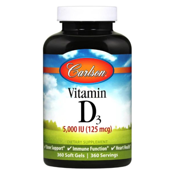 Vitamin D3, 5000 IU - 360 softgels
