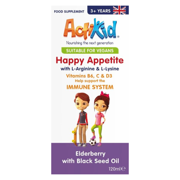 Happy Appetite Immune System, Elderberry with Black Seed Oil - 120 ml.