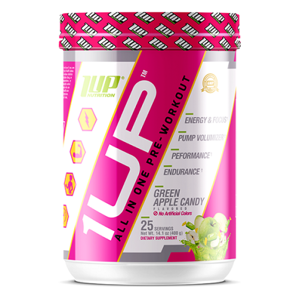 1Up For Woman, All In One Pre-Workout, Green Apple - 400g