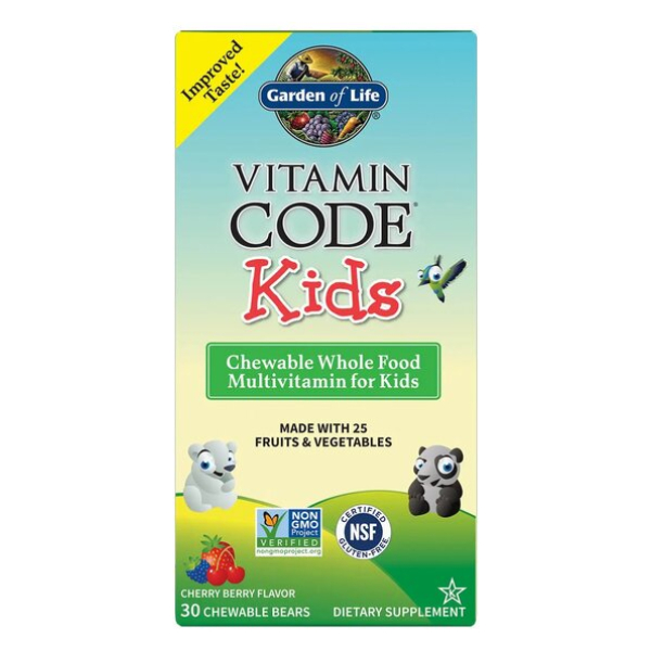 Vitamin Code Kids, Chewable Whole Food Multivitamin For Kids, Cherry Berry - 30 chewable bears