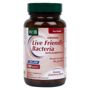 Chewable Live Friendly Bacteria with Acidophilus, Strawberry - 120 tabs