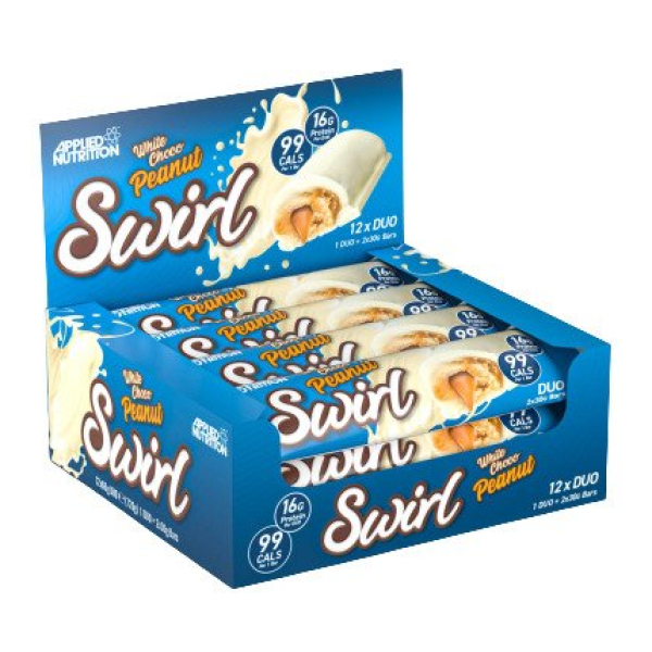 Swirl Duo Bar, White Choco Peanut - 12 x 60g