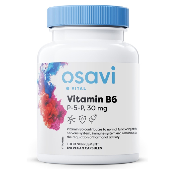 Vitamin B6, P-5-P, 30 mg - 120 vegan caps