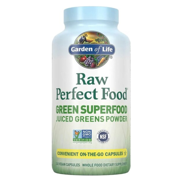 Raw Perfect Food, Green Superfood (Juiced Greens Powder) - 240 vcaps
