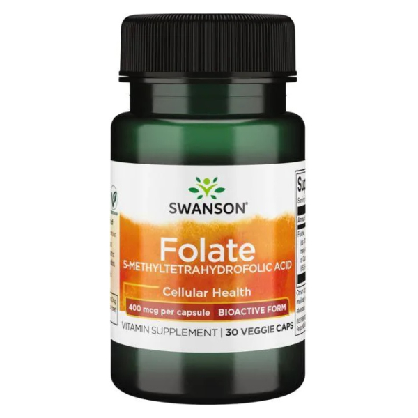 Folate (5-Methyltetrahydrofolic Acid), 400mcg - 30 vcaps