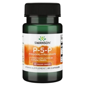 P-5-P (Pyridoxal-5-Phosphate) Coenzymated Vitamin B6, 20mg - 60 caps