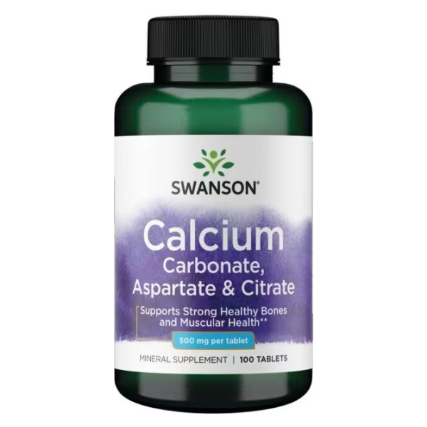 Calcium Carbonate, Aspartate & Citrate, 500mg - 100 tabs