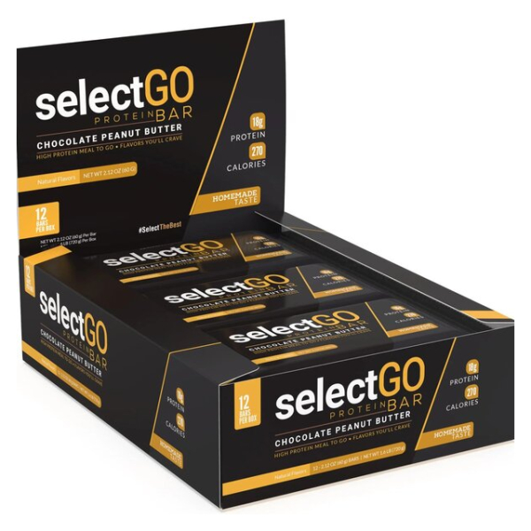 SelectGo Protein Bar, Chocolate Peanut Butter - 12 x 60g