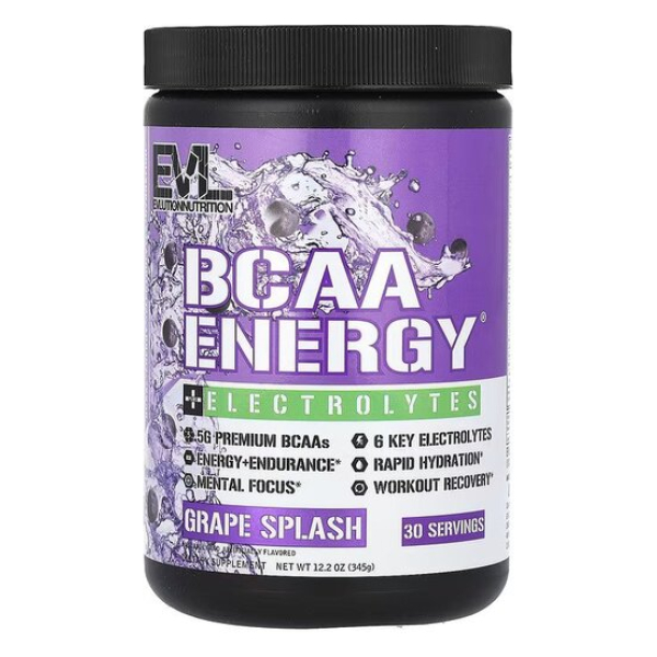 BCAA Energy + Electrolytes, Grape Splash - 345g