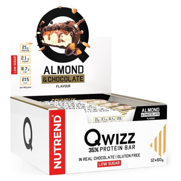 Qwizz 35% Protein Bar, Almond & Chocolate - 12 x 60g