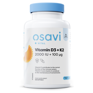Vitamin D3 + K2, 2000IU + 100mcg - 120 softgels