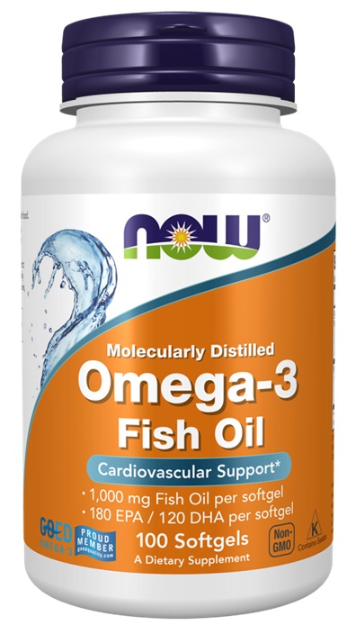 Omega-3 Fish Oil, Molecularly Distilled - 100 softgels