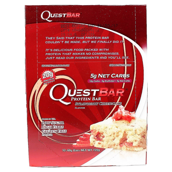 Quest Bar, Strawberry Cheesecake - 12 bars