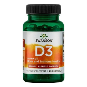 Vitamin D-3, 5000 IU - 250 softgels