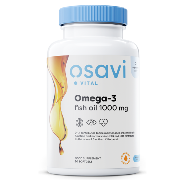 Omega-3 Fish Oil Molecularly Distilled, 1000mg (Lemon) - 60 softgels