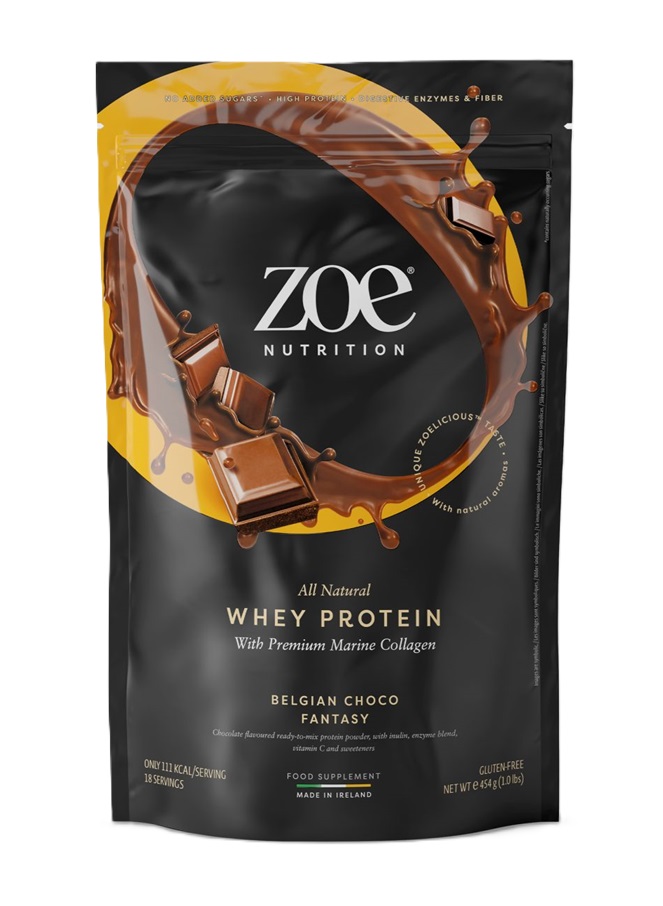 Whey Protein with Premium Marine Collagen, Belgian Choco Fantasy - 454g