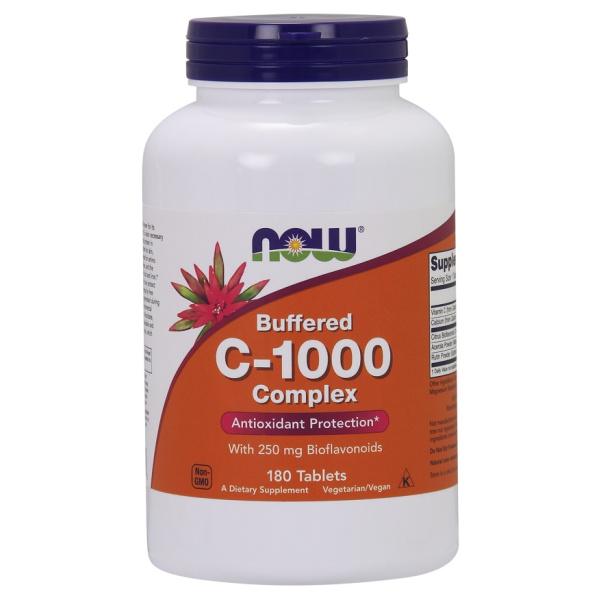 Vitamin C-1000 Complex - Buffered with 250mg Bioflavonoids - 180 tabs