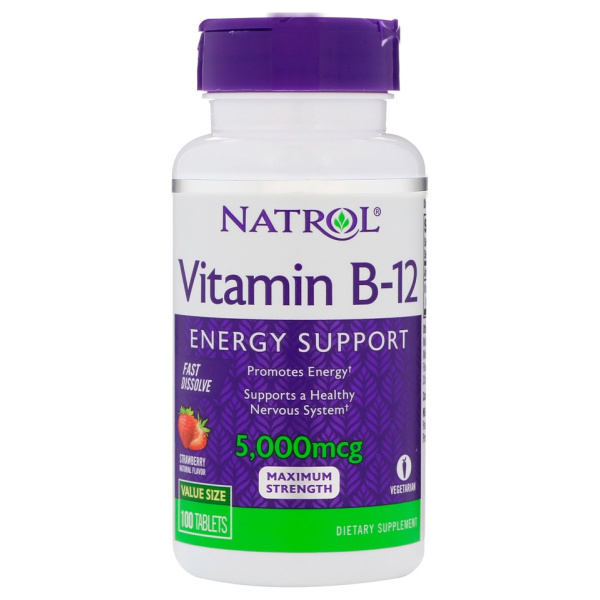 Vitamin B-12 Fast Dissolve, 5000mcg - 100 tabs