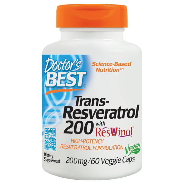 Trans-Resveratrol with ResVinol, 200mg - 60 vcaps