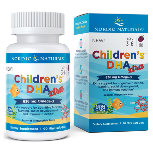 Children's DHA Xtra Fish Oil, 636mg Berry Punch - 90 mini softgels