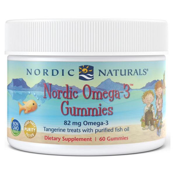 Nordic Omega-3 Gummies, 82mg Tangerine Treats - 60 gummies