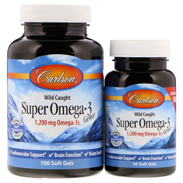Wild Caught Super Omega-3 Gems, 1200mg - 100 + 30 softgels