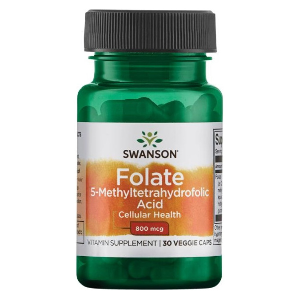 Folate (5-Methyltetrahydrofolic Acid), 800mcg - 30 vcaps