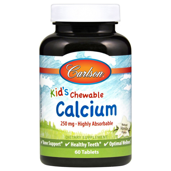 Kid's Chewable Calcium, 250mg Natural Vanilla - 60 tablets