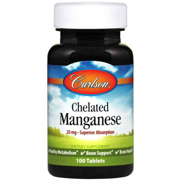 Chelated Manganese, 20mg - 100 tablets