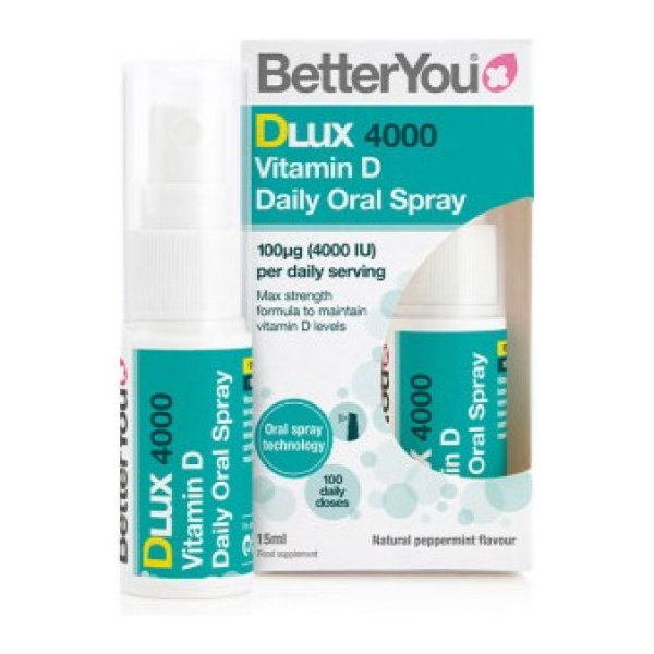DLux 4000 Daily Vitamin D Oral Spray, Natural Peppermint - 15 ml.
