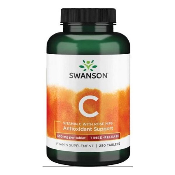 Vitamin C with Rose Hips - Timed-Release, 500mg - 250 tablets