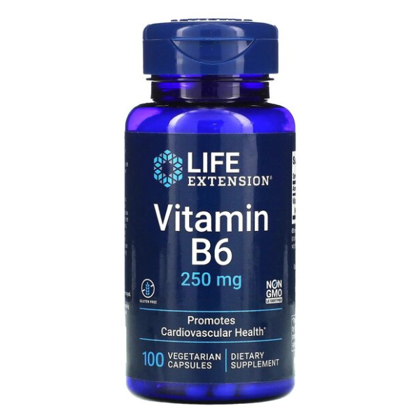 Vitamin B6, 250mg - 100 vcaps