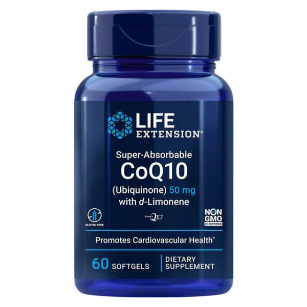 Super-Absorbable CoQ10 (Ubiquinone) with d-Limonene, 100mg - 60 softgels