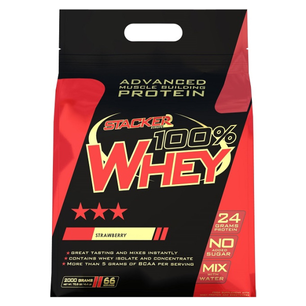 100% Whey, Strawberry - 2000g