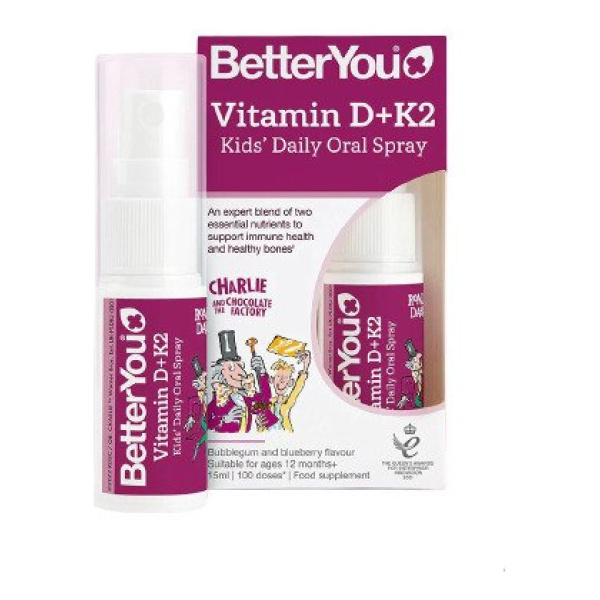 Vitamin D+K2 Kid's Daily Oral Spray, Bubblegum & Blueberry - 15 ml.