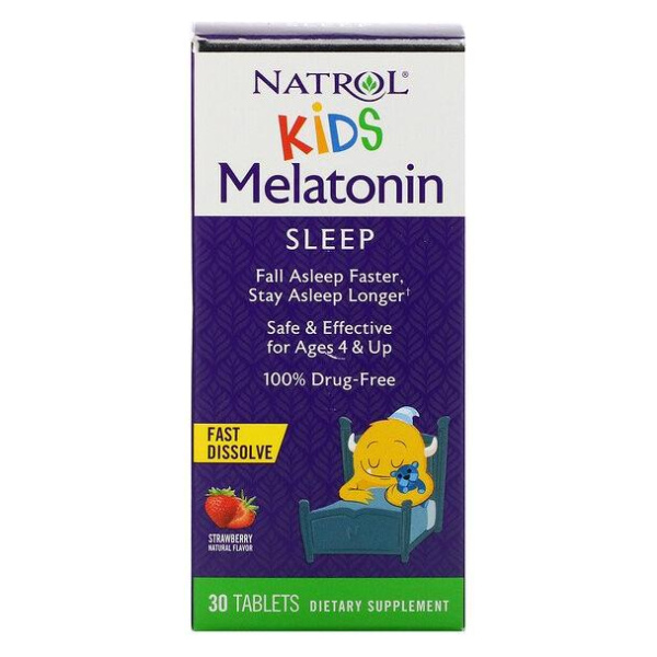 Kids Melatonin, Strawberry - 30 tabs