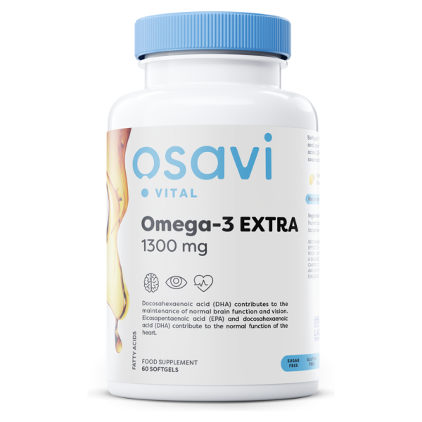 Omega-3 Extra Molecularly Distilled, 1300mg (Lemon) - 60 softgels