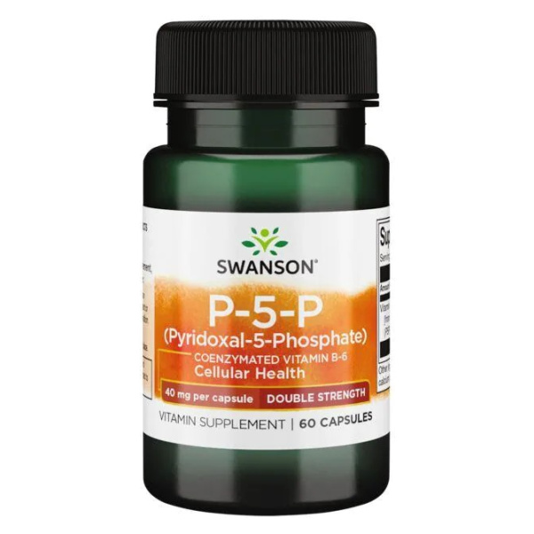P-5-P (Pyridoxal-5-Phosphate) Coenzymated Vitamin B6, 40mg - 60 caps